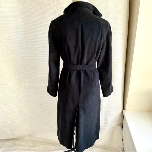 Vintage 70s Ultrasuede Wrap Belted Trench Coat - Picture 4 of 8